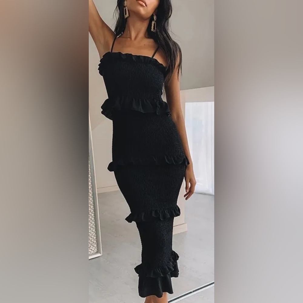 Pippidip Black Ruffle Dress
